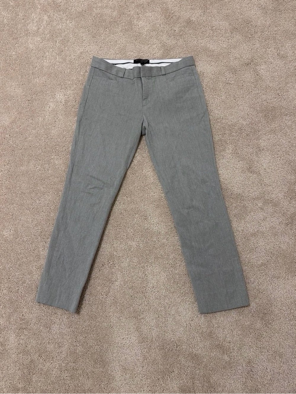 Banana Republic Women's Light Gray Slim Straight Trousers